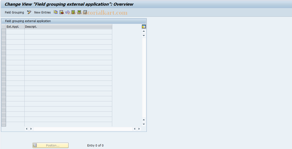 SAP TCode RESCPG0105 - PG: Field Modification  per External Applic.
