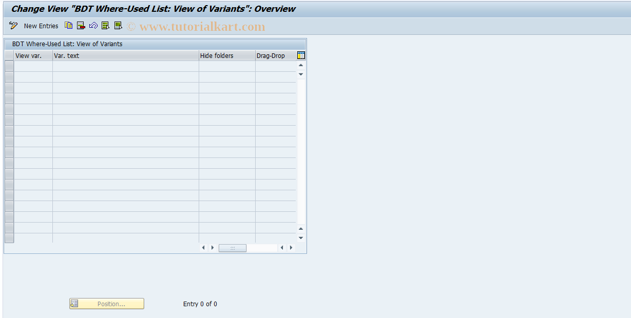 SAP TCode RESCPG0107 - PG: Where-Used List: Views