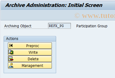 SAP TCode RESCPGAR - Archive Participation Groups