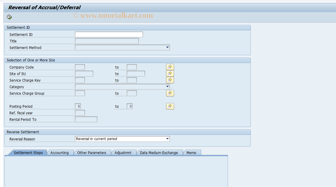 SAP TCode RESCRVAL - Reversal of Accrual/Deferral