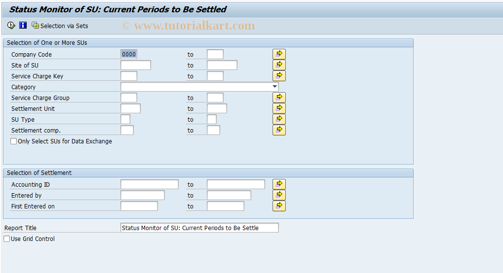 SAP TCode RESCSESTATUS - Current Settlement Periods per SU