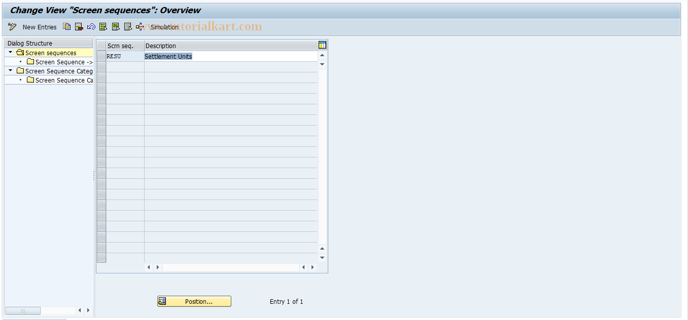 SAP TCode RESCSU0006 - SU: Screen Sequences