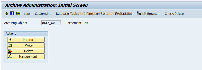 SAP TCode RESCSUAR - Archive Settlement Units