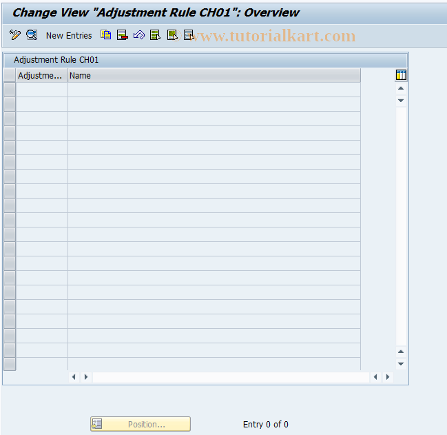 SAP TCode REXCAJRULECH01 - Adjustment Rule per Swiss Law