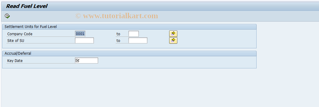 SAP TCode REXCCL - Read Fuel Level