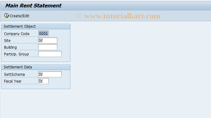 SAP TCode REXCMS - Main Rent Statement