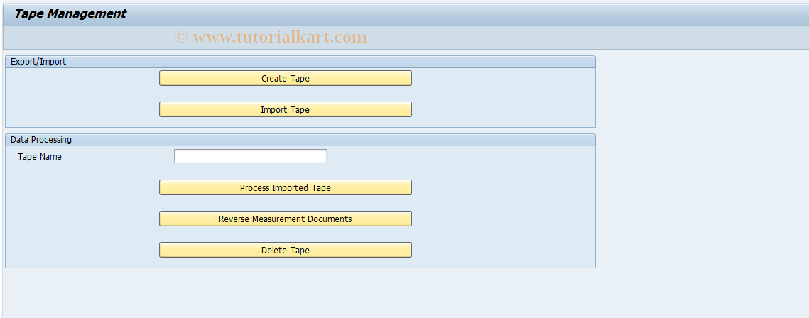 SAP TCode REXCSCCHTAPE - Tape Management