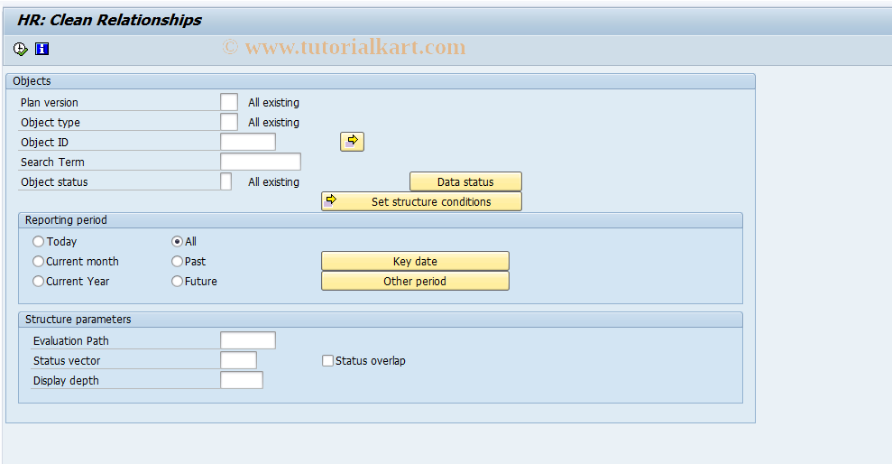 SAP TCode RE_RHALECLEANRELA - HR: Clean Relationships