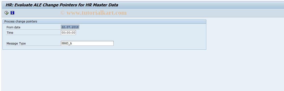 SAP TCode RE_RHALESMD - HR: Evaluate ALE Change Pointers