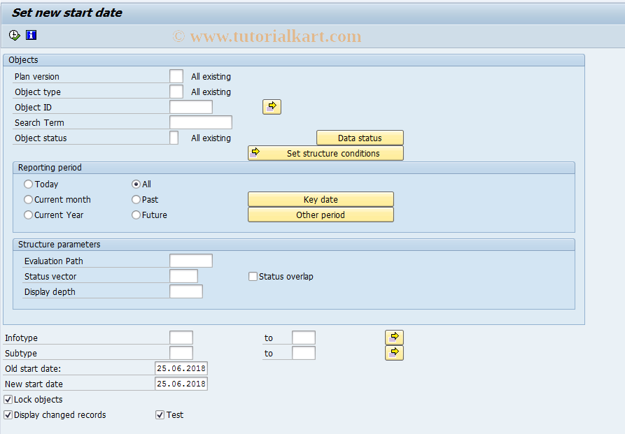 SAP TCode RE_RHBEGDA0 - Change start date