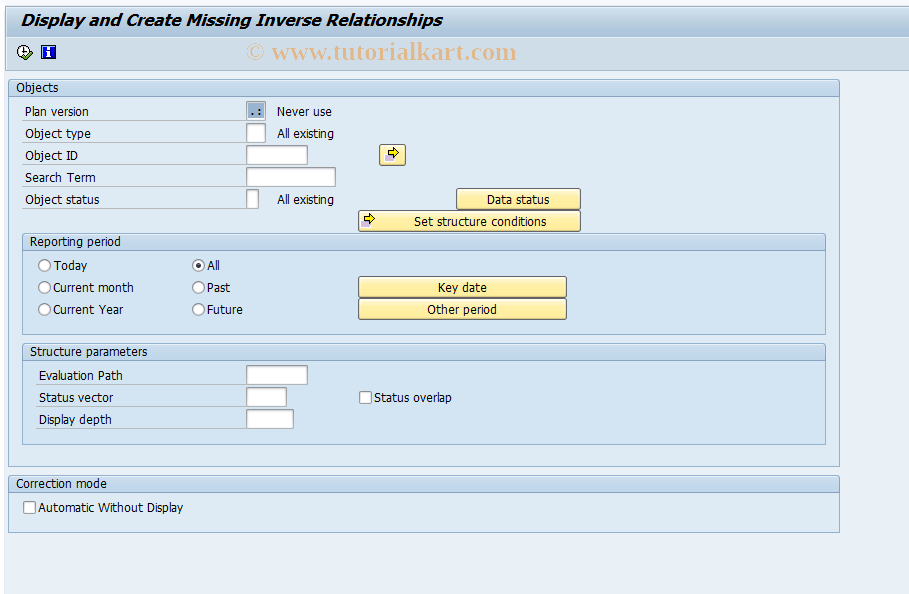 SAP TCode RE_RHCHECKV - Check Relationships