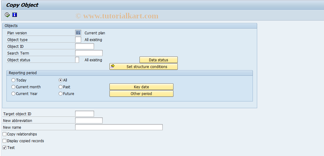 SAP TCode RE_RHCOPY00 - Copy Object