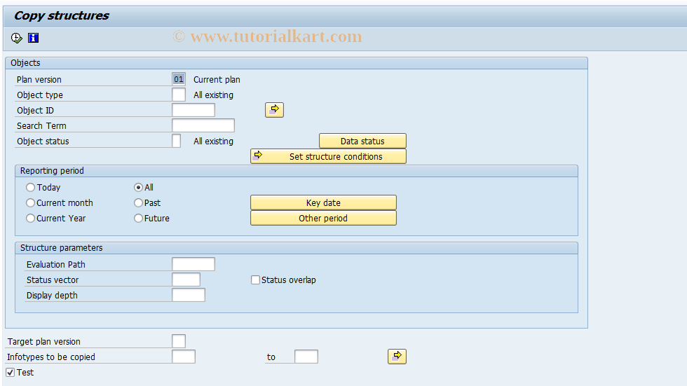 SAP TCode RE_RHCOPYSTRUCT - Copy structures