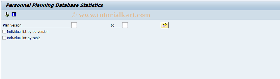 SAP TCode RE_RHDBST00 - PD Database Statistics