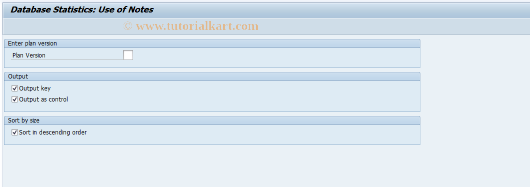 SAP TCode RE_RHDBST20 - Database Statistics: Number  of Notes