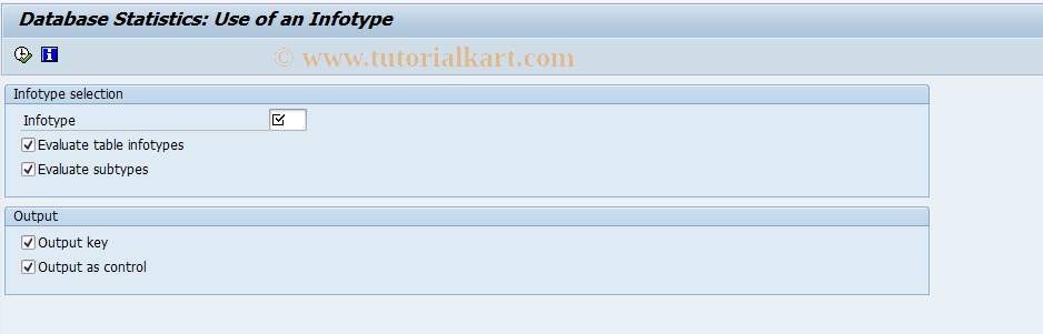 SAP TCode RE_RHDBST30 - Database Statistics: Infotype