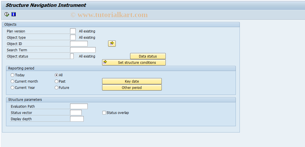 SAP TCode RE_RHNAVIG0 - Structure Navigation Instrument