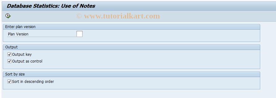 SAP TCode RE_RHVSTA10 - Database Statistics: Number of Notes