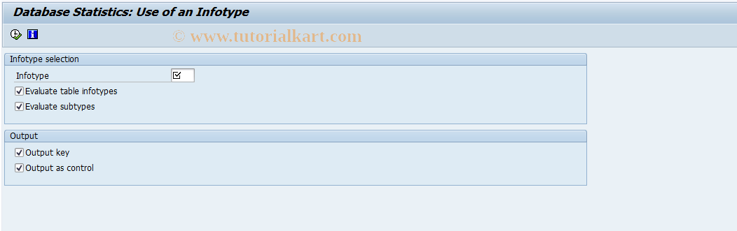 SAP TCode RE_RHVSTA20 - Database Statistics: Infotype