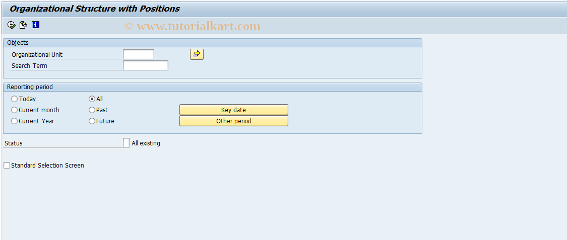 SAP TCode RE_RHXSTR01 - Organizational  Structure with Positions