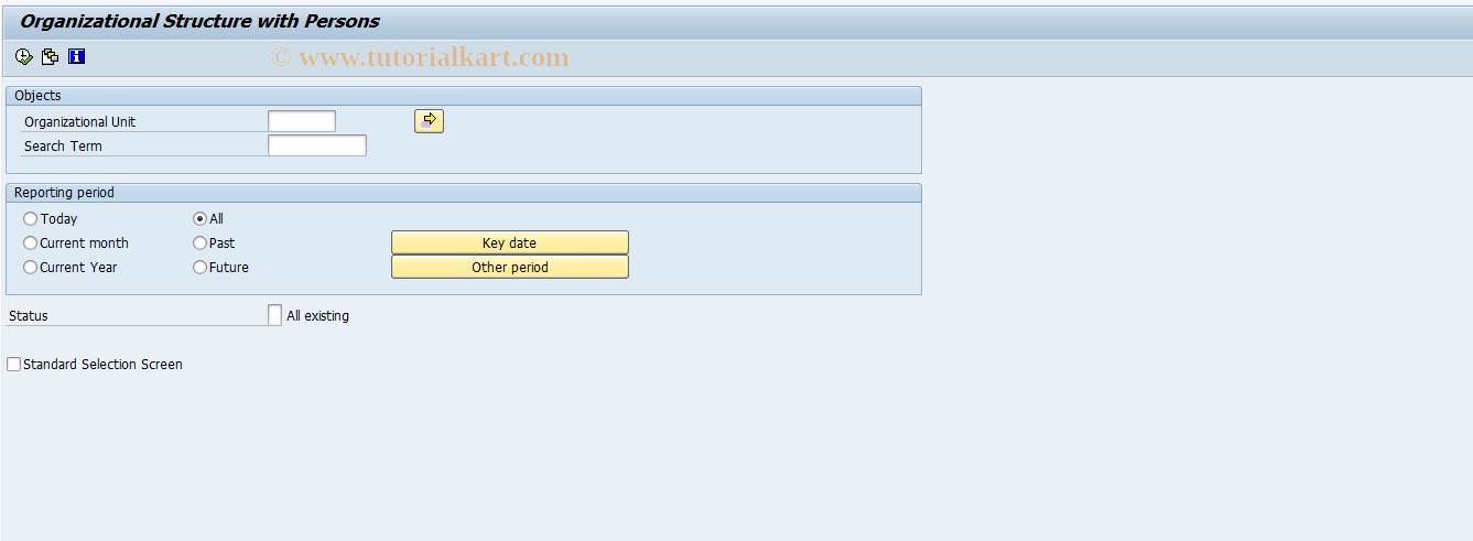 SAP TCode RE_RHXSTR02 - Organizational  Structure with Persons