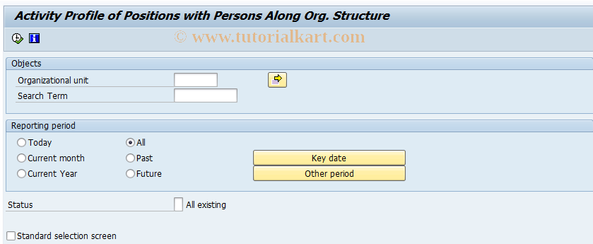 SAP TCode RE_RHXSTR08 - Activity Profile with Persons