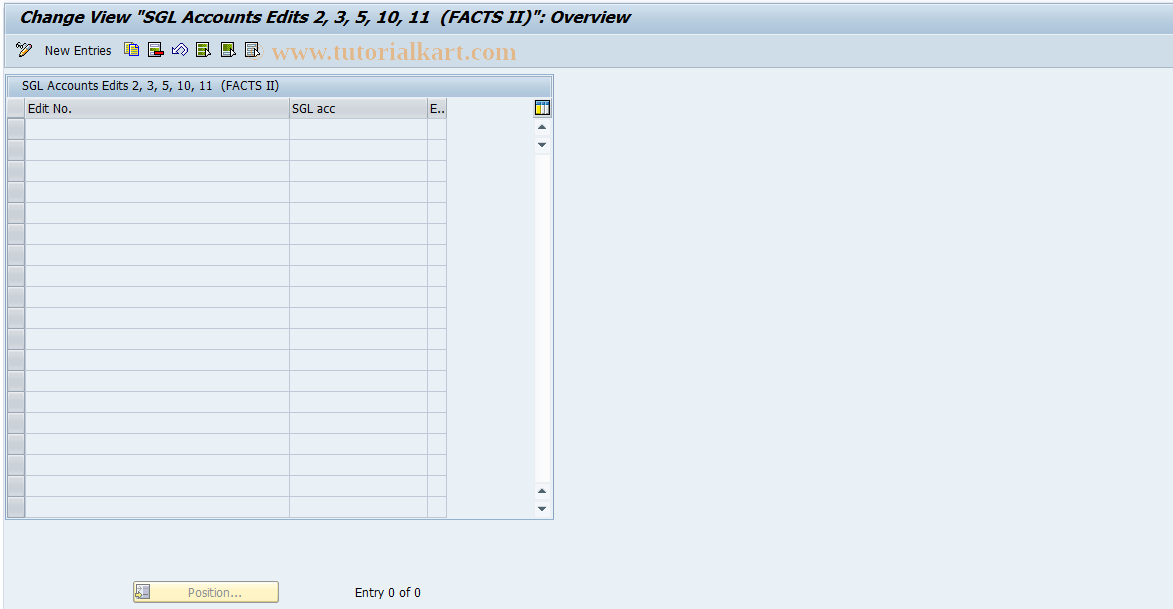 SAP TCode RFACTS2_EDGRP - FACTS 2: Customize Edits 2, 3, 5 & 11.