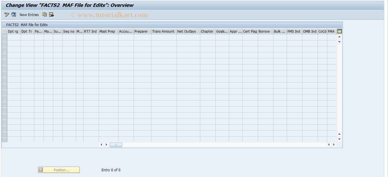 SAP TCode RFACTS2_MAF - FACTS 2: Maintain MAF File