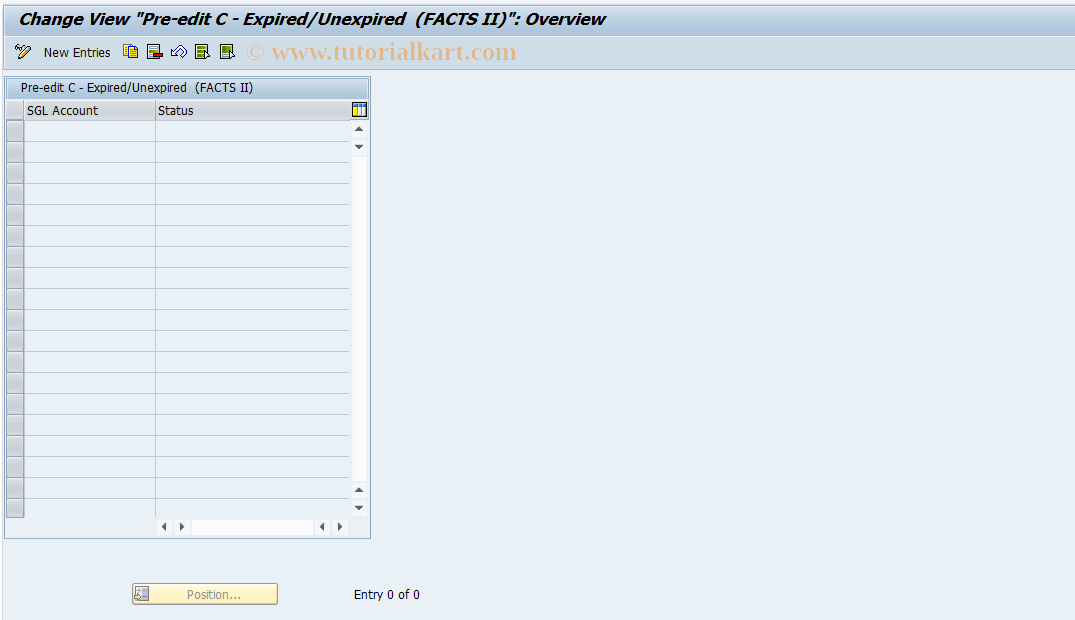 SAP TCode RFACTS2_PREDC - FACTS 2: Customize Pre-Edit C