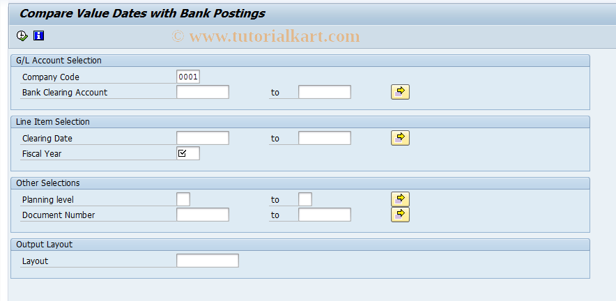 SAP TCode RFFVAL10 - Compare Value Date