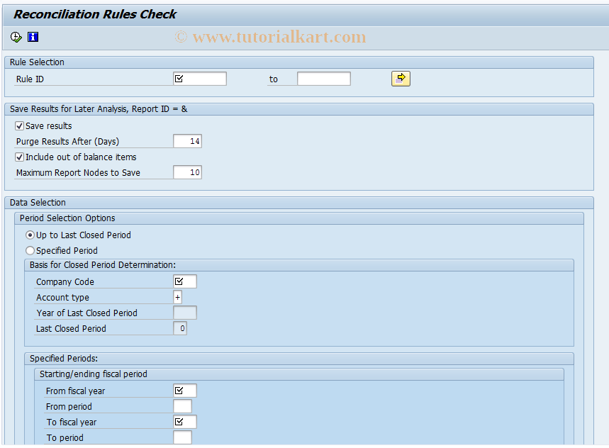 SAP TCode RFMFGRCN_RP2 - Batch Reconciliation Check