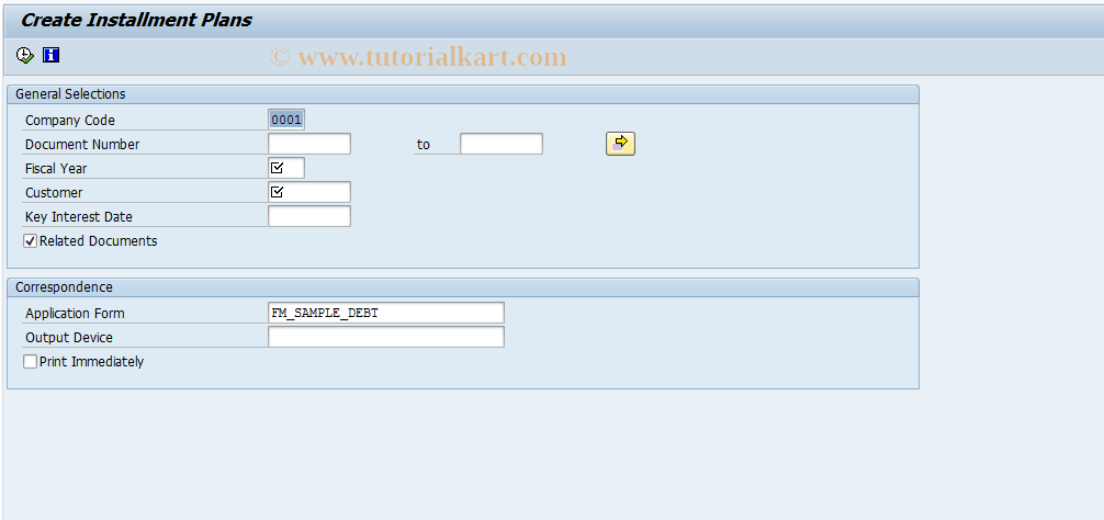 SAP TCode RFM_DEBT_RESCHEDULE - Reschedule debt into installments