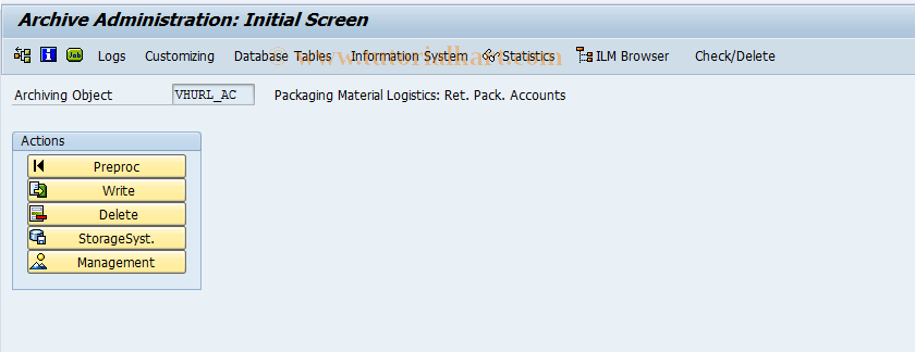 SAP TCode RL04 - Archive Returnable Packaging Accounts