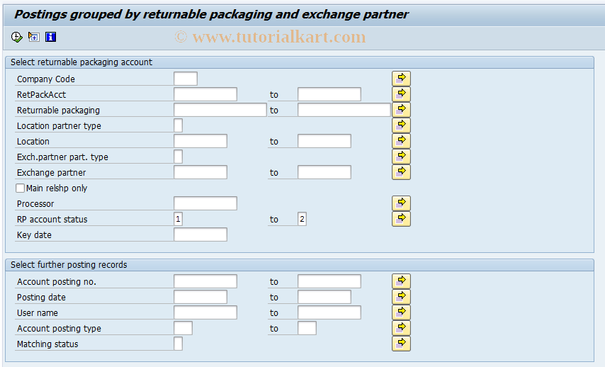 SAP TCode RL17X - Account postings by exchange partner