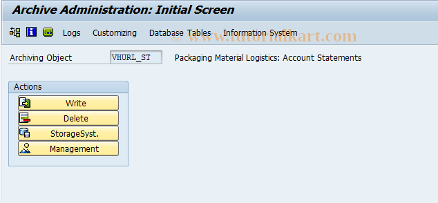 SAP TCode RL64 - Archive Accounts Statements