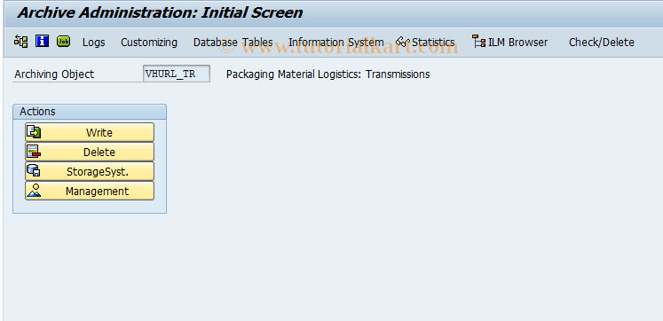 SAP TCode RL74 - Archive Transmissions