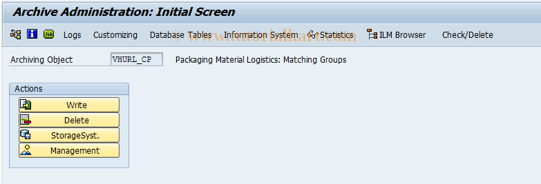 SAP TCode RL84 - Archive Matching Groups