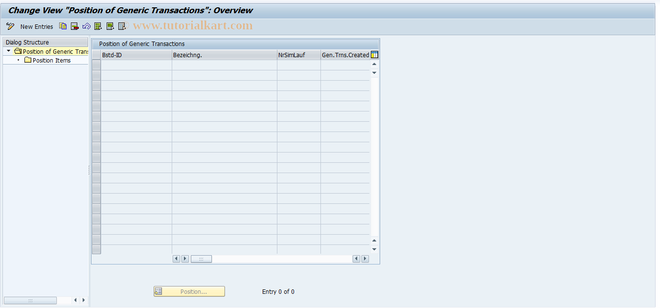 SAP TCode RM00 - Position of Risk Objects