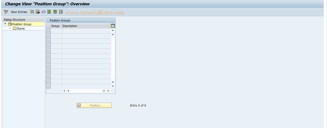 SAP TCode RM02 - RM: Position Groups