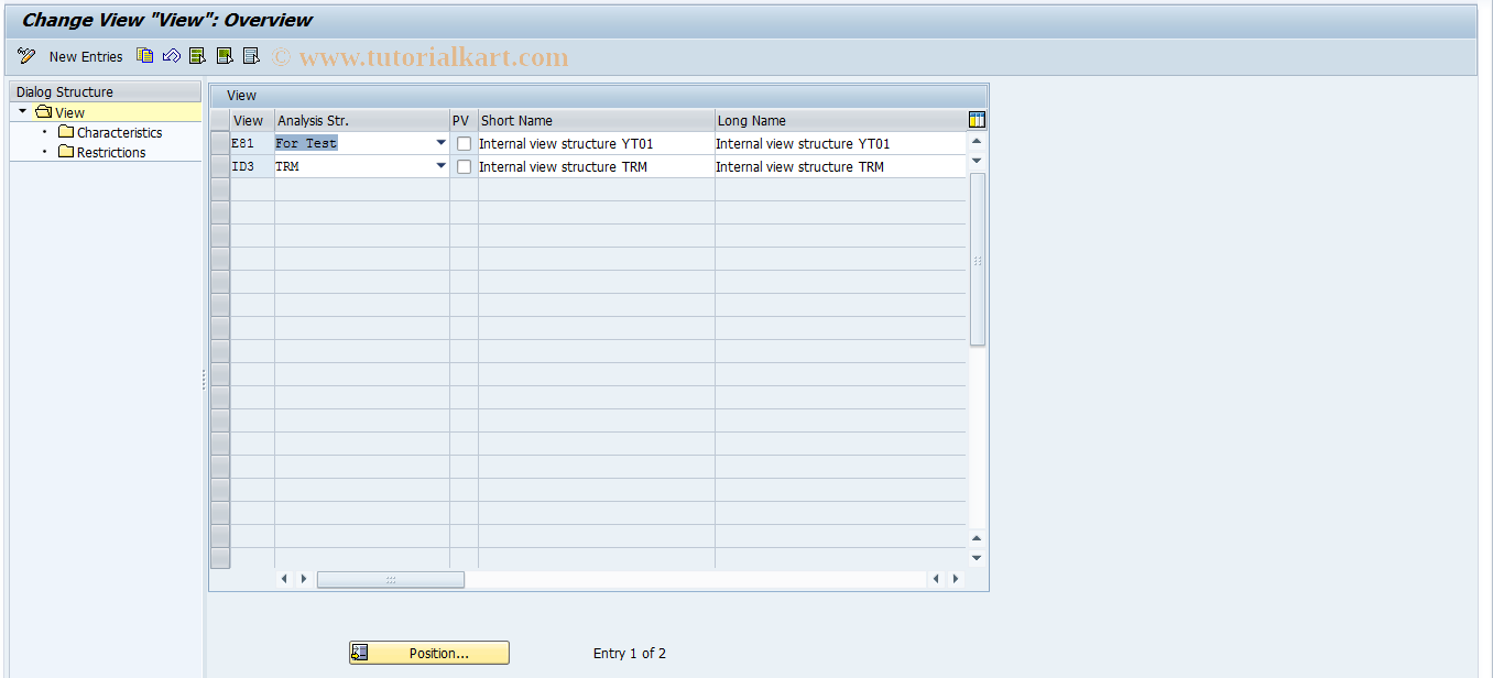 SAP TCode RM10 - RM: Views