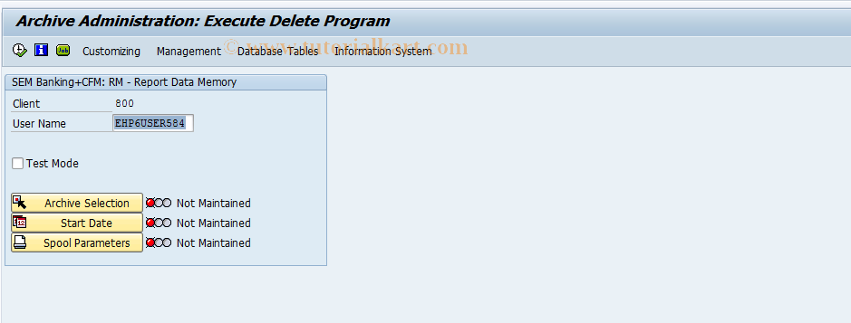 SAP TCode RMBDS2 - Delete Archived Report Data