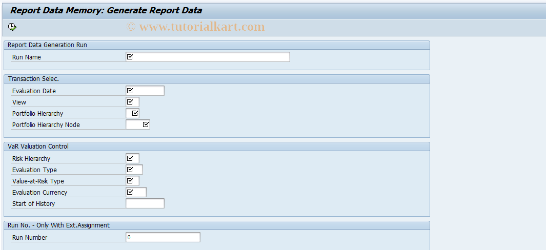 SAP TCode RMBDSB - Create Report Data