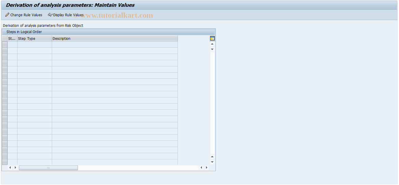 SAP TCode RMDR2 - Gen. Transaction: Rule Entries