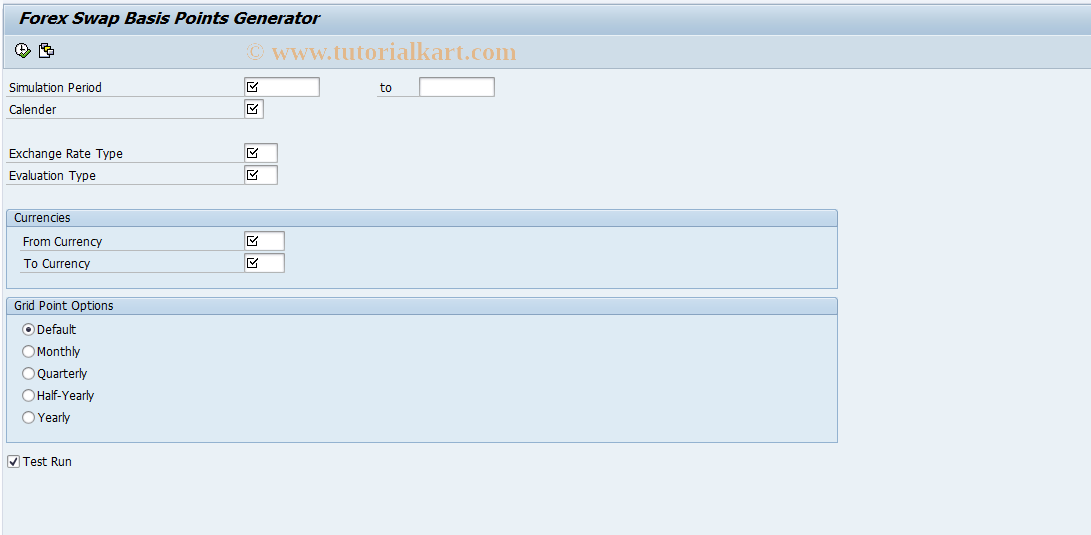 SAP TCode RMMDGSBP - Forex Swap Basis Points Generator