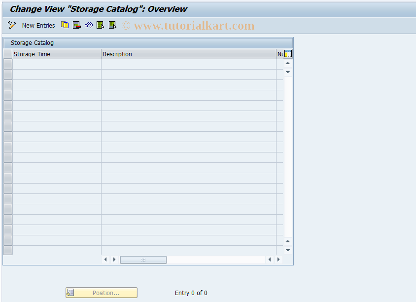 SAP TCode RMPSSTORDUR - Define Storage Duration in Storage Cat