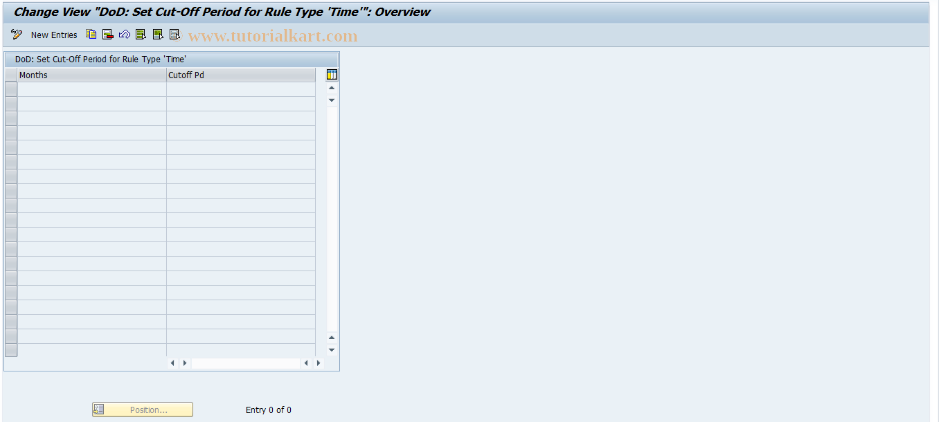 SAP TCode RMPS_COF_CUST - TNA: Maintain Cutoff Periods