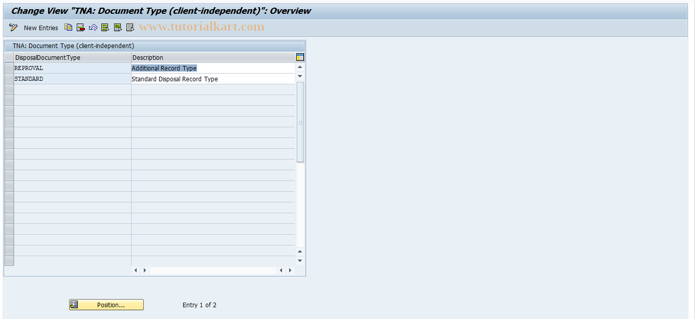 SAP TCode RMPS_RECTYPE - TNA: Declare Record Types