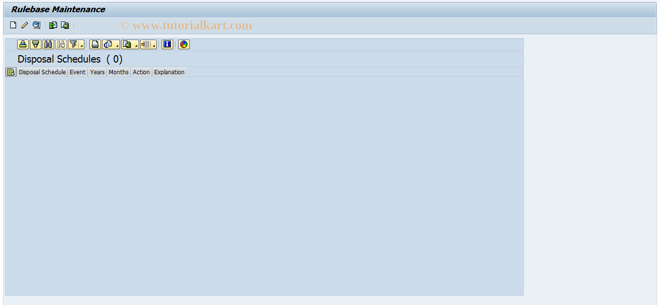 SAP TCode RMPS_RULEBASE - Disposal Schedules