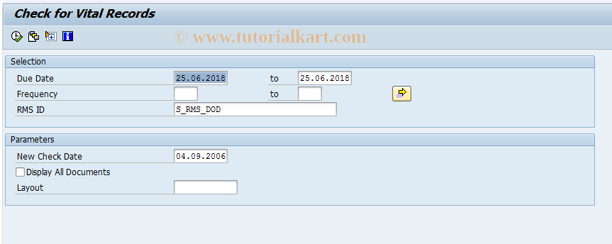 SAP TCode RMPS_VITAL_RECORDS_R - Check Vital Records