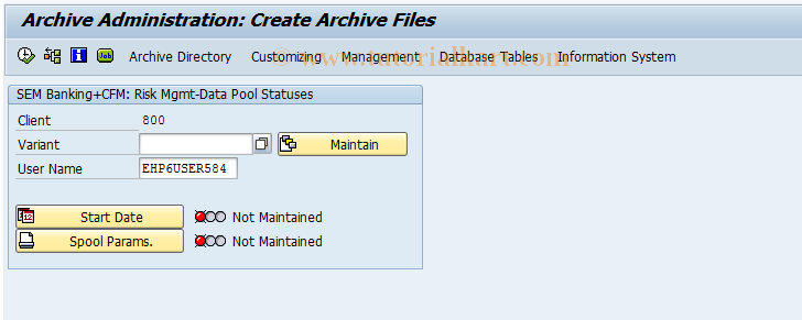 SAP TCode RMRBA1 - Dataset Archiving